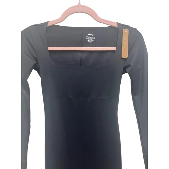 NWT SKIMS BODY Womens Long Slip Dress Size S Onyx Bodycon Square Neck Elegant - Picture 5 of 8